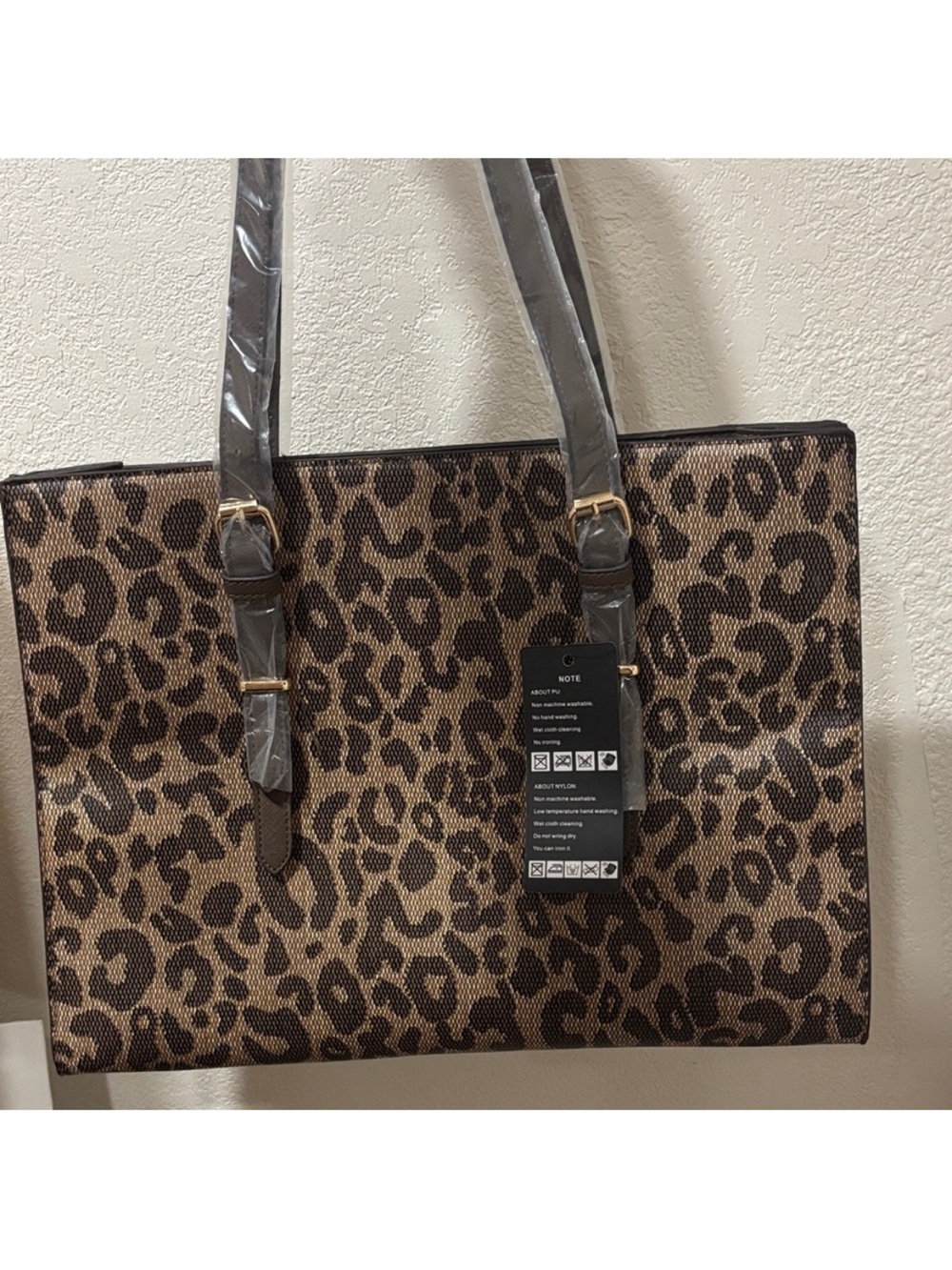 Leopard Print Tote Bag - Brown